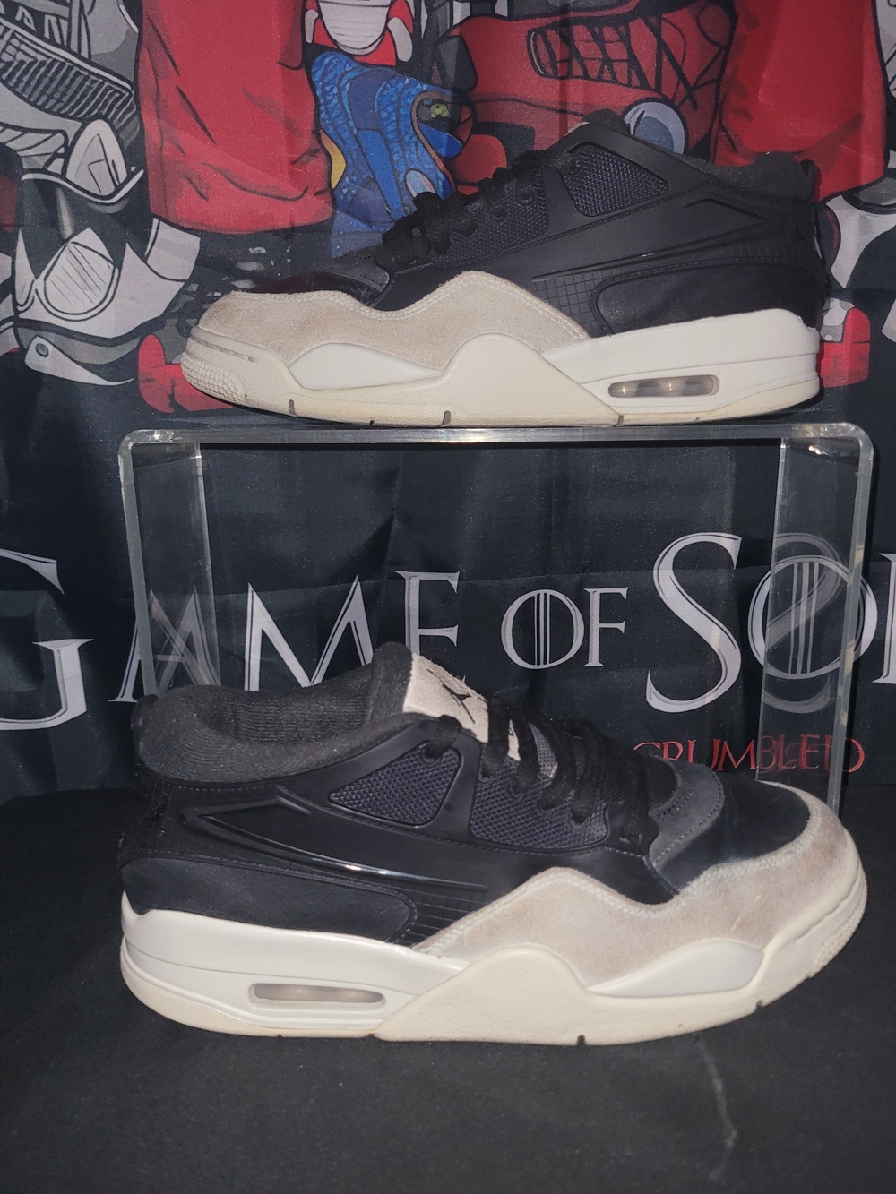 Jordan 4 RM Sneakers Black Light Bone